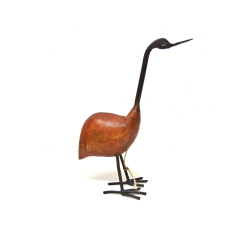 Dekoracja Ptak z drewna i metalu Vintage 25cm